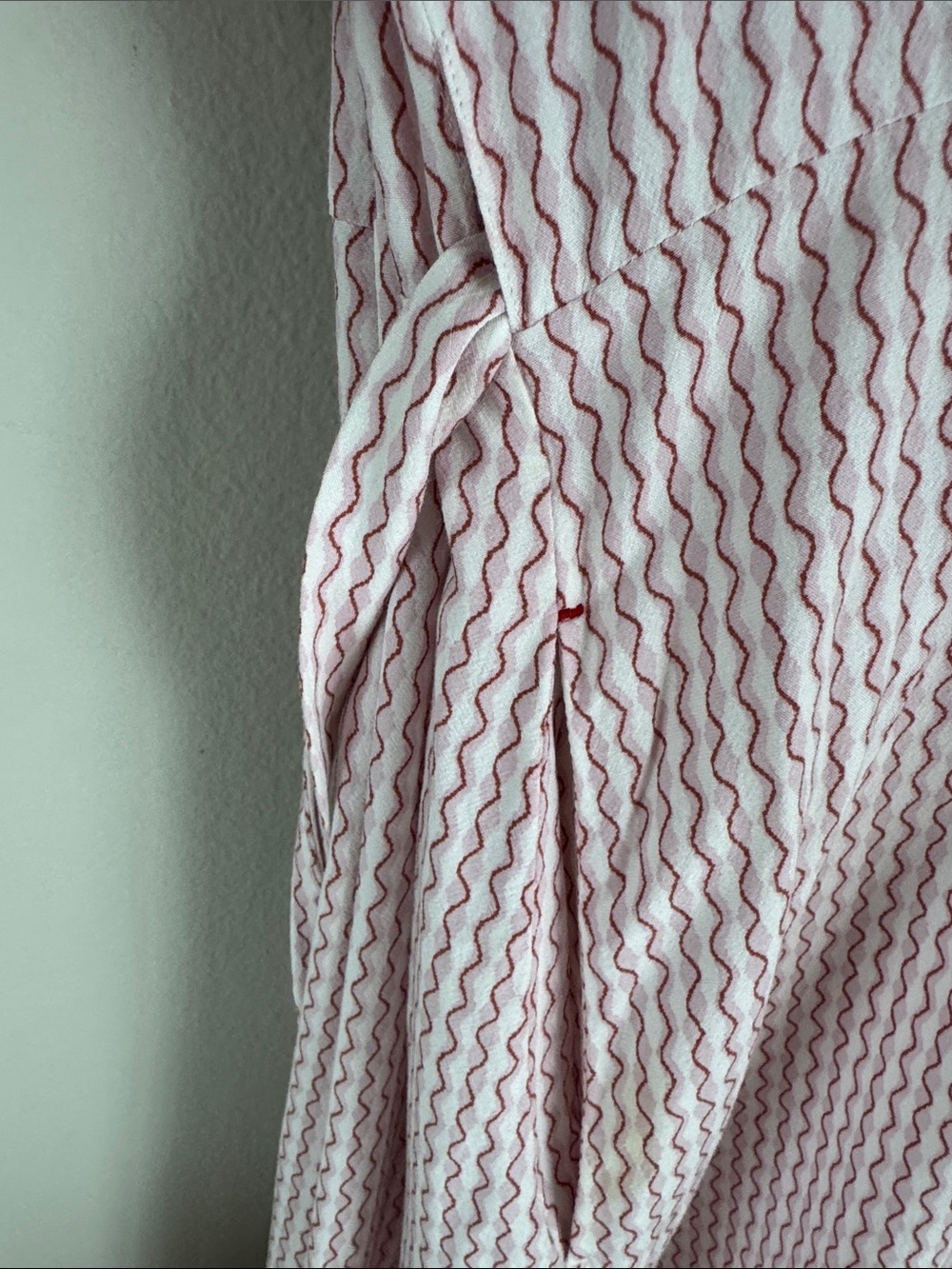 Ines de La Fressange x Uniqlo Pink Ruffle Wrap Midi Dress Rayon Size L - Picture 8 of 14
